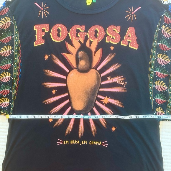 FARM Rio Graphic T-shirt Dress with Crochet Granny Square Balloon Sleeves - Picture 7 of 9